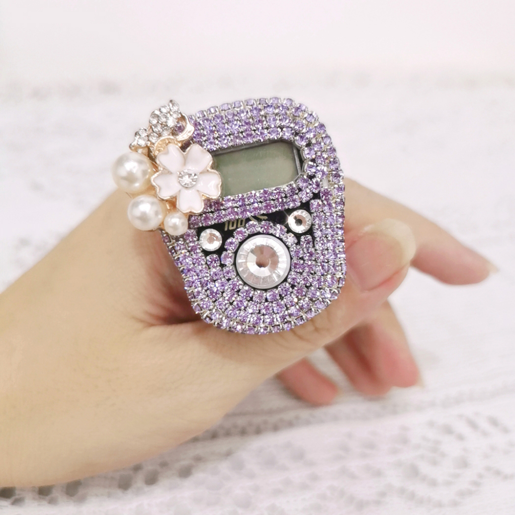 Sweet Lavender Tasbih Digital Swarovski Exclusive Berbunga Berlampu LED