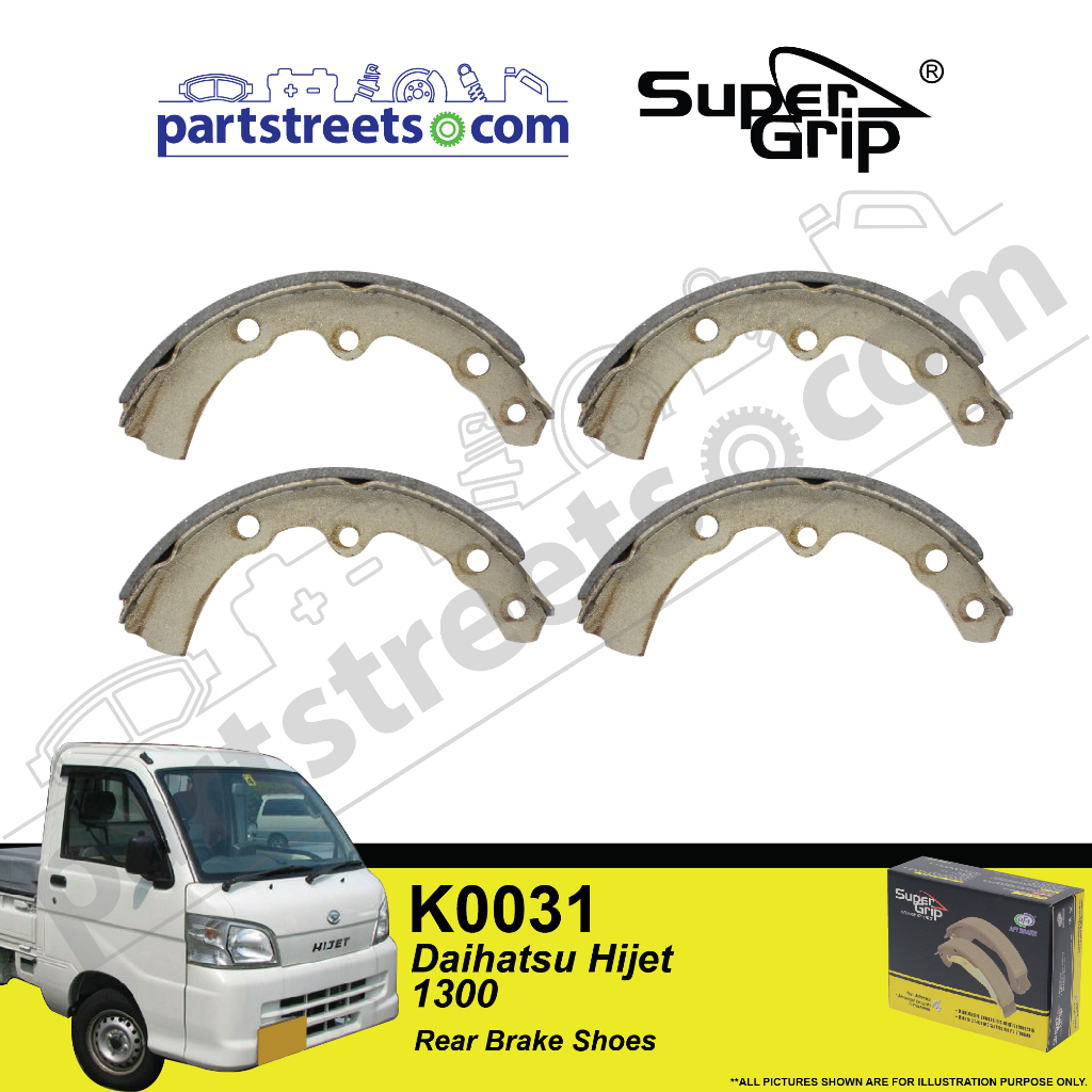 Super Grip Front Brake Shoe Daihatsu Hijet K Set