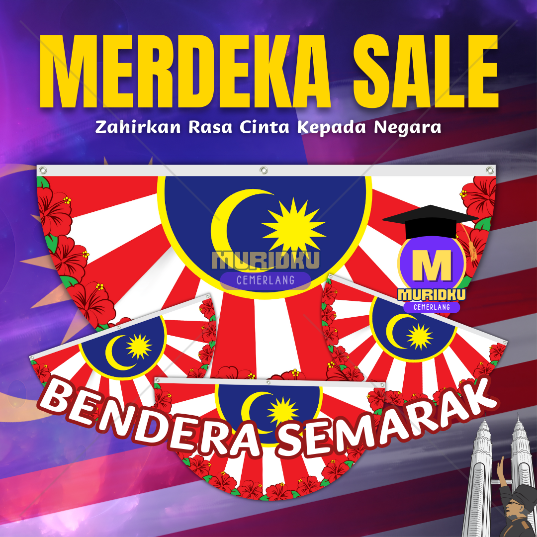 Ready Stock Bendera Semarak Bendera Malaysia Banner Separuh Bulat