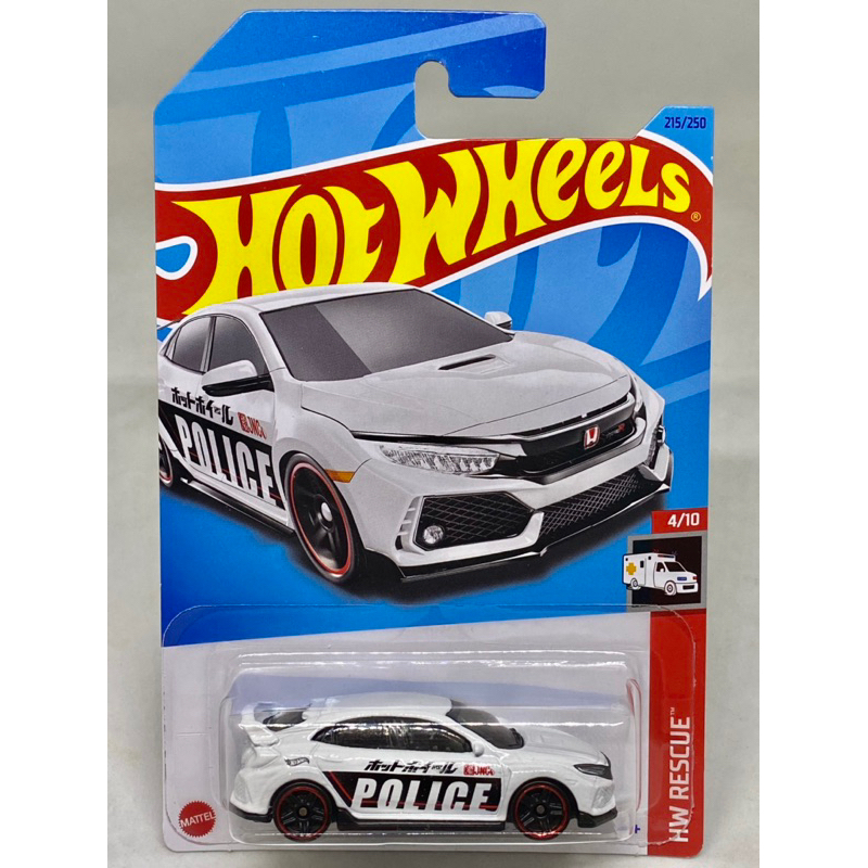 Hot Wheels HONDA CIVIC TYPE R White Police Racing Sports