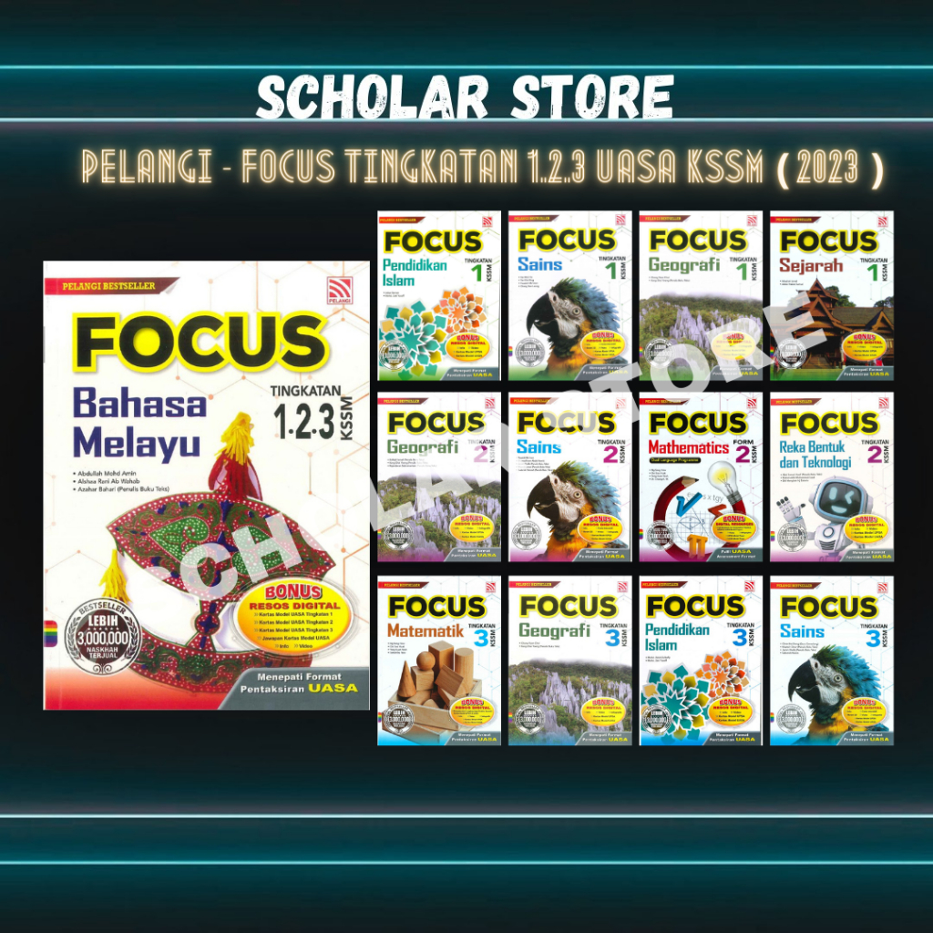 SCHOLARSTORE BUKU RUJUKAN FOCUS TINGKATAN 1 2 3 UASA KSSM 2023