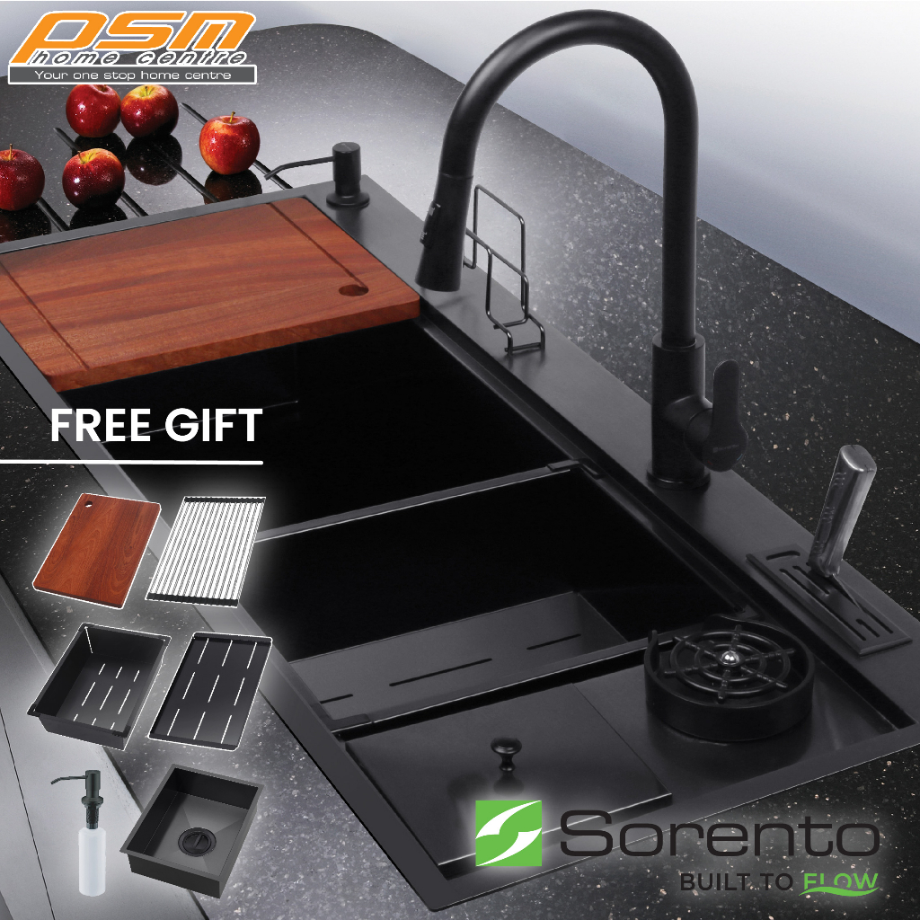 Sorento Multifunction Workstation Kitchen Sink Stainless Steel