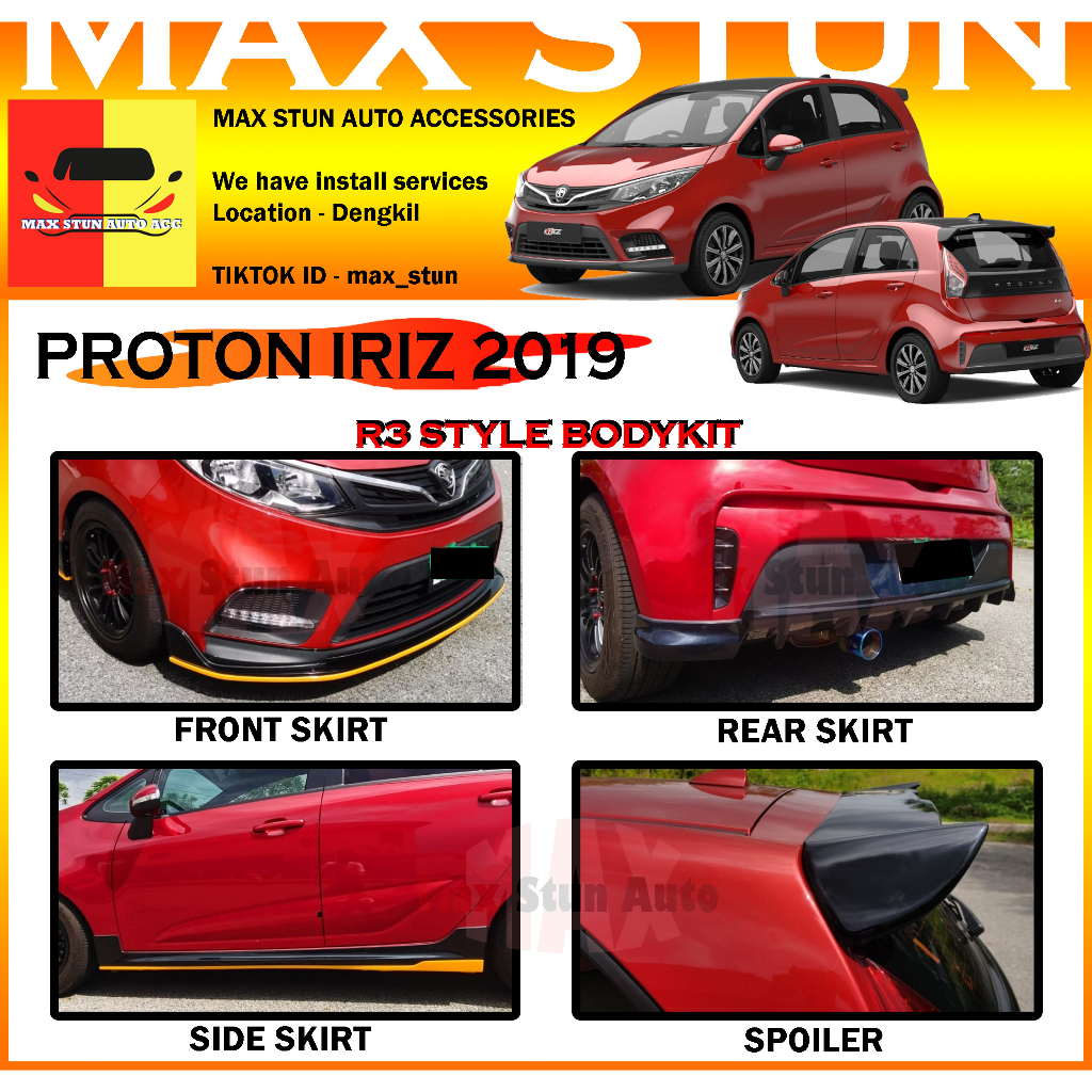 PROTON IRIZ 2019 R3 FULLSET BODYKIT BUMPER SKIRT LIP CAR BODYKIT NEW