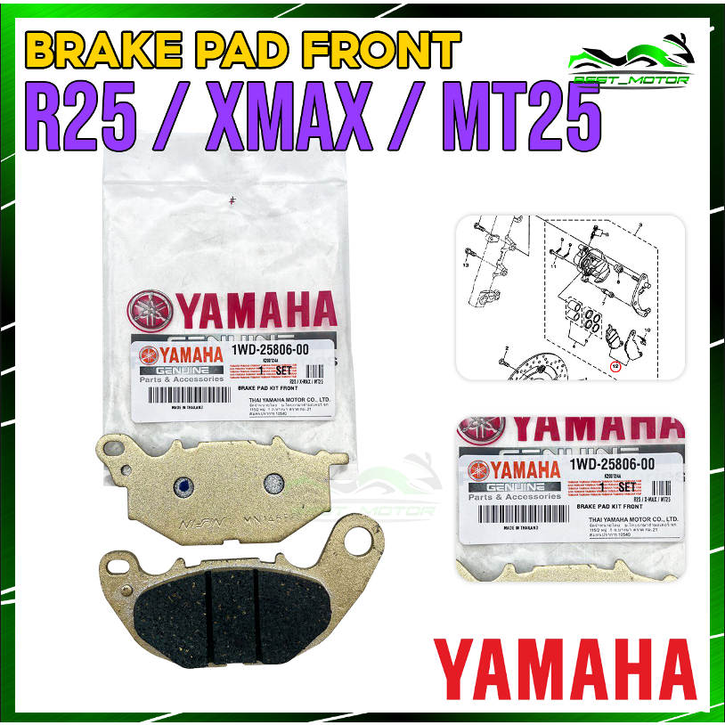 Brake Pad Yamaha R Xmax Mt Front Rear Yamaha Gold Colour