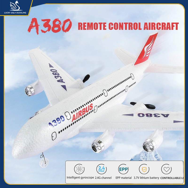 READY STOCKRC Plane Airbus A380 RC Plane Foam Toy 2 4G Fixed Wing