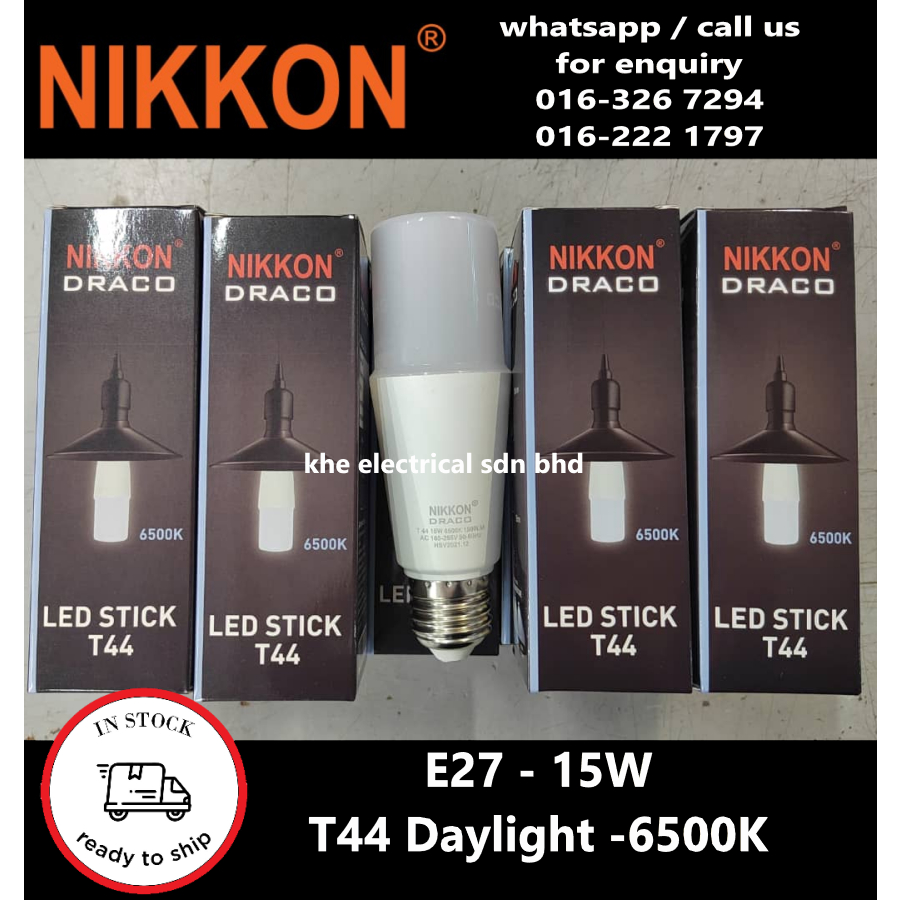 NIKKON DRACO NIPPON II E27 15W LED STICK BULB T44 DAYLIGHT 6500K