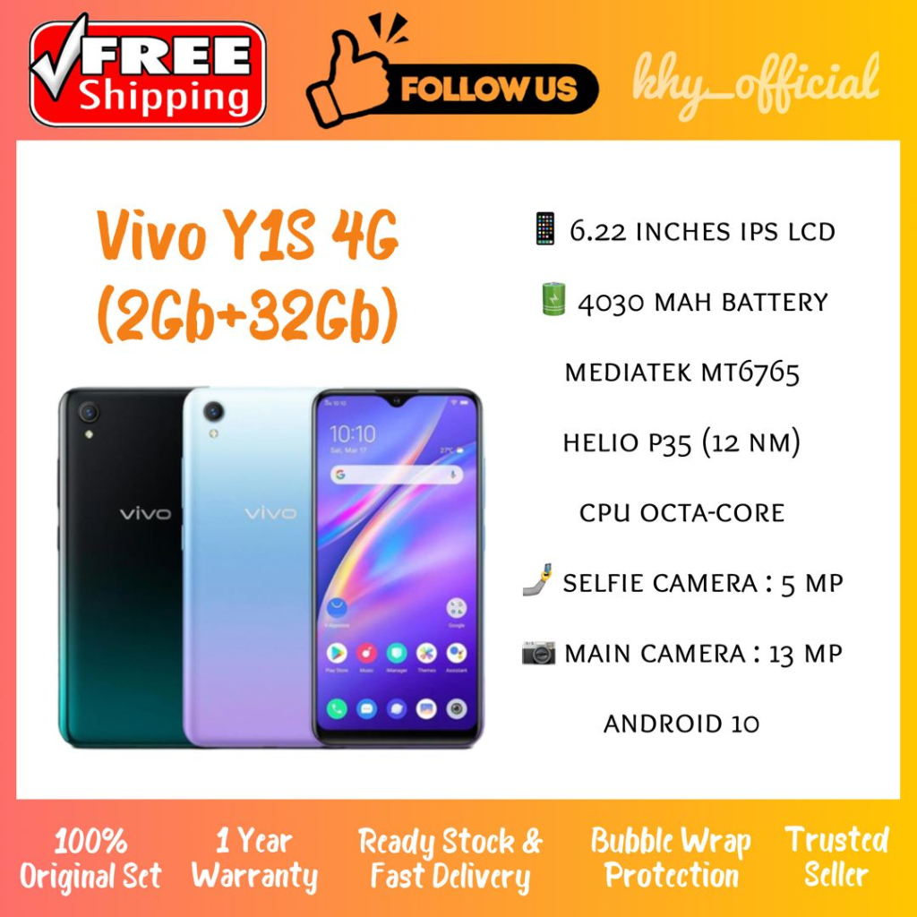 New Smartphone Original Vivo Y S Gb Ram Gb Rom Inch Halo