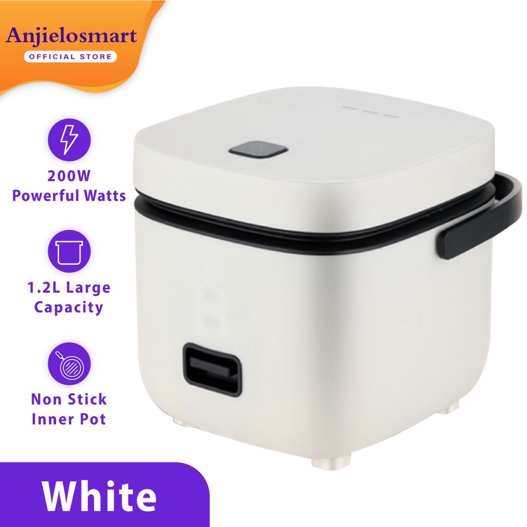 L Mini Rice Cooker With Non Stick Pot And Steamer Handle