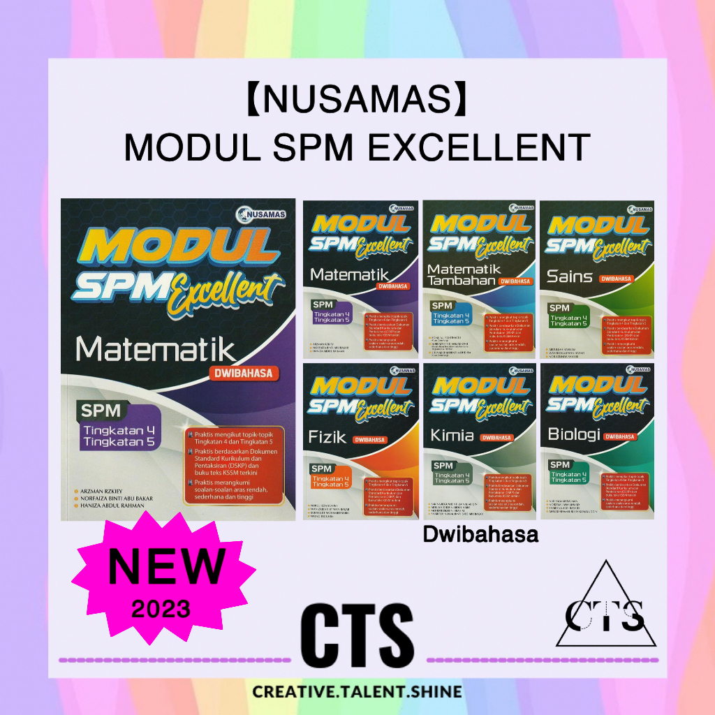 NusamasModul SPM Excellent Tingkatan 4 5 KSSM 2023 Dwibahasa Buku