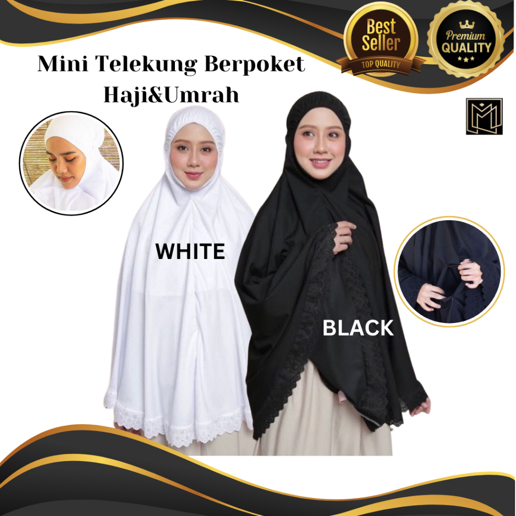 Mini Telekung Berpocket Berzip Cotton Umrah Haji Shopee Malaysia