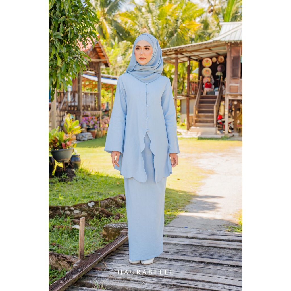 Melur Kebaya Moden By Haurabelle Baju Raya Cotton Ready Stock