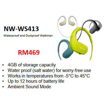 Sony Nw Ws Waterproof And Dustproof Walkman Shopee Malaysia