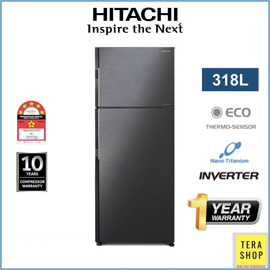 Hitachi R H P M Bbk Bsl Doors Inverter Refrigerator L Peti Sejuk