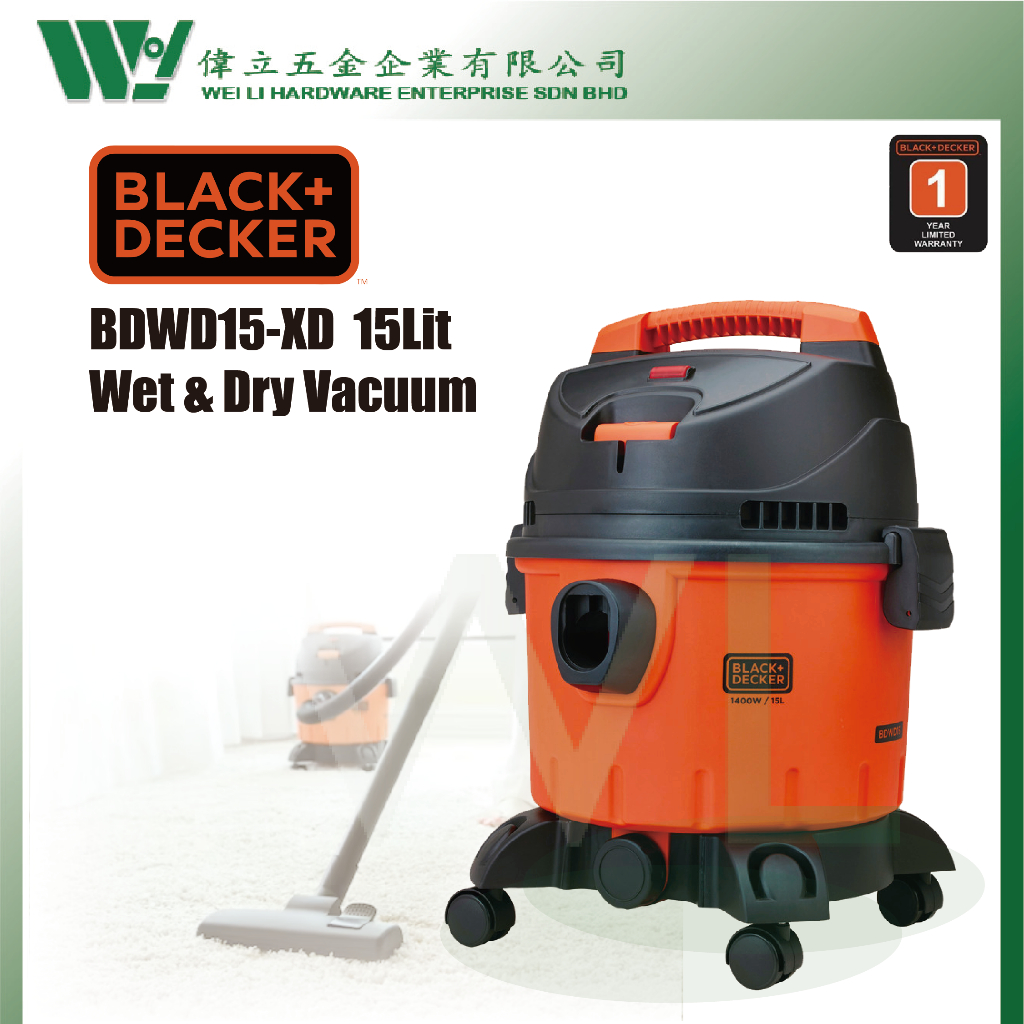 BLACK DECKER BDWD15 XD 1400W 15 Litre Multifunction Vacuum Cleaner