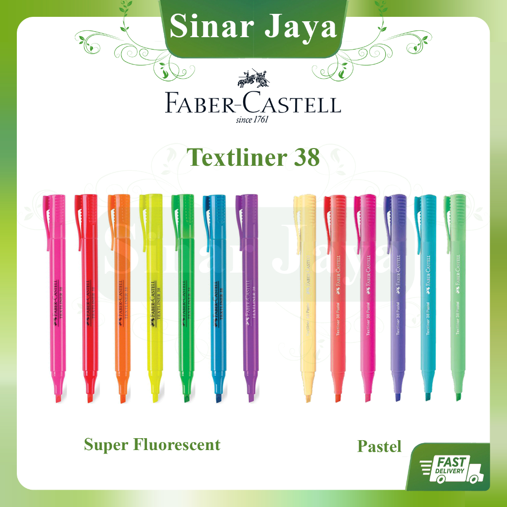 Sj Faber Castell Textliner Super Fluorescent Pastel Shopee