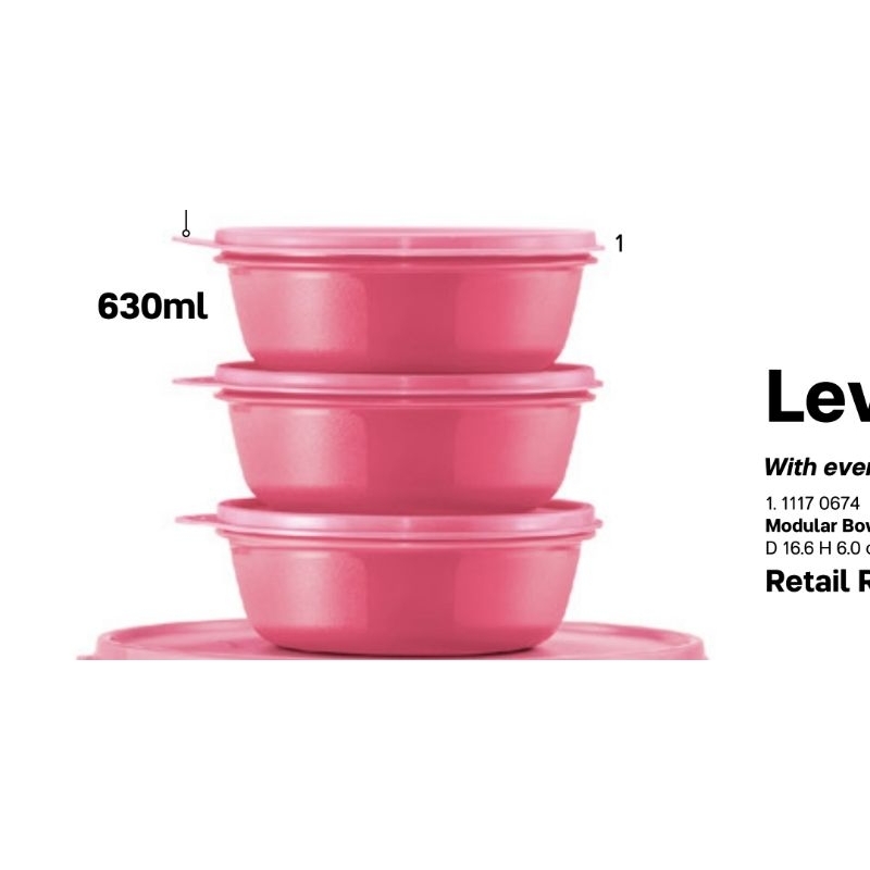 Tupperware Modular Bowl Ml Pcs Shopee Malaysia