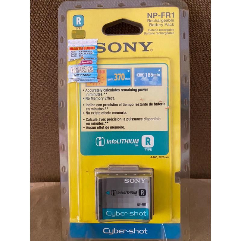 Sony Np Fr Cyber Shot Lithium Original Battery Shopee Malaysia