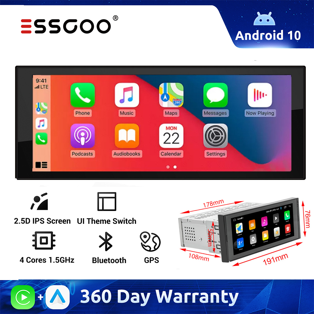 ESSGOO Carplay Android Auto Single Din Android Car Player 2 32GB Touch