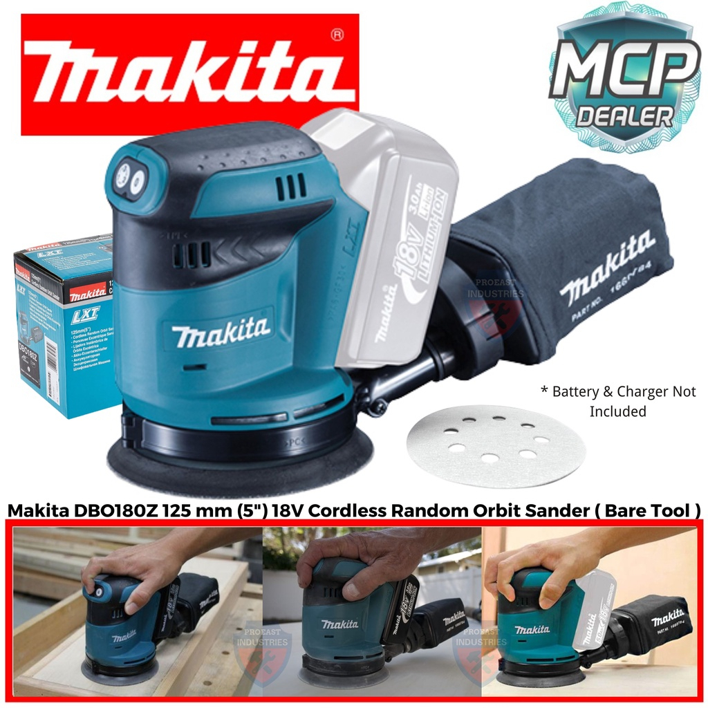 Makita DBO180Z 125mm 5 18V Cordless Random Orbit Sander Bare