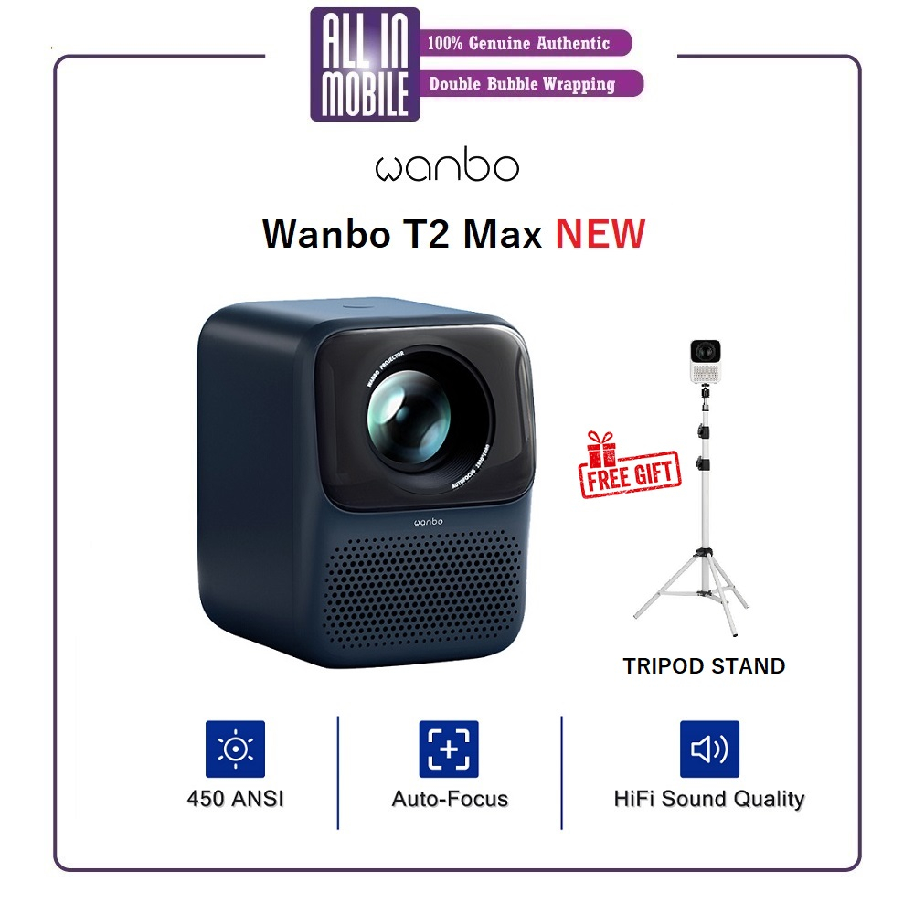 Wanbo T2 Max NEW Projector AI Auto Focus 450 ANSI High Res