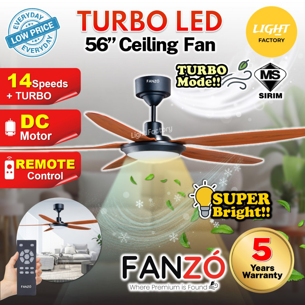 Sirimfanz Turbo Led Dc Motor Ceiling Fan With Light