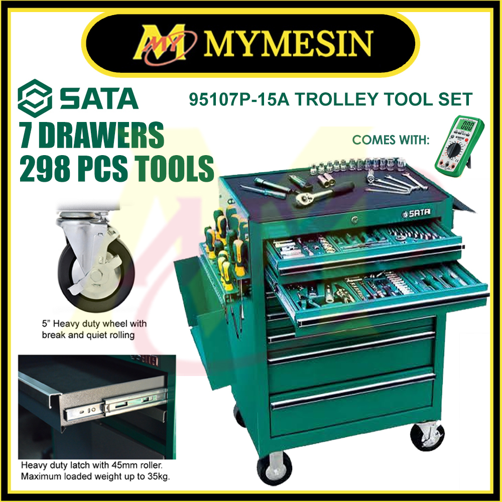 My Sata P A Pcs Drawer Tool Trolley Set Original Shopee