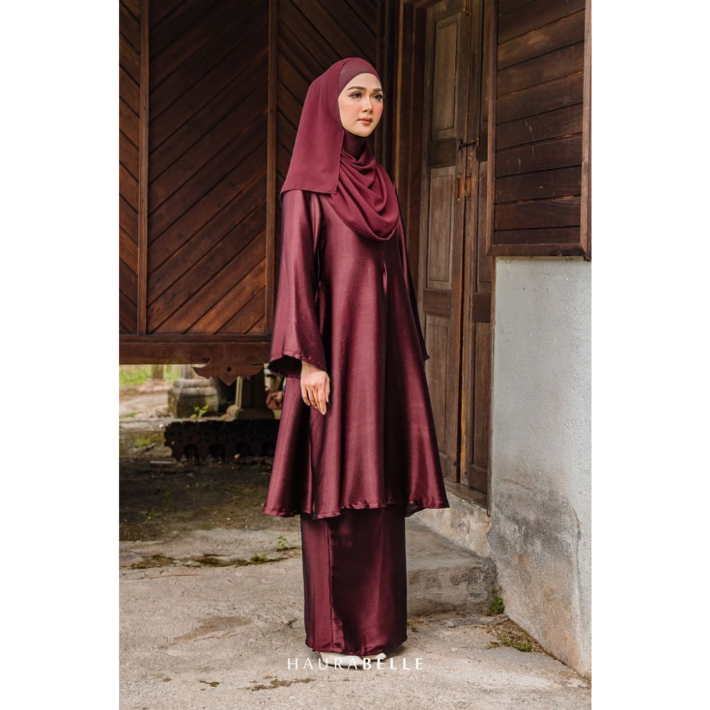 Readystock Melati Kurung Haurabelle Kurung Moden Satin Baju Raya Plain