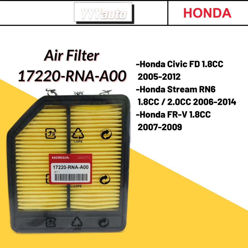 Original Honda Engine Air Filter Honda Civic Fd Sna