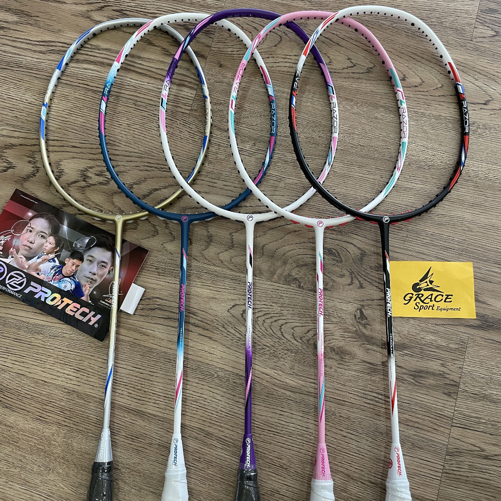 Protech Razor Series Racket Free String Grip Original Badminton