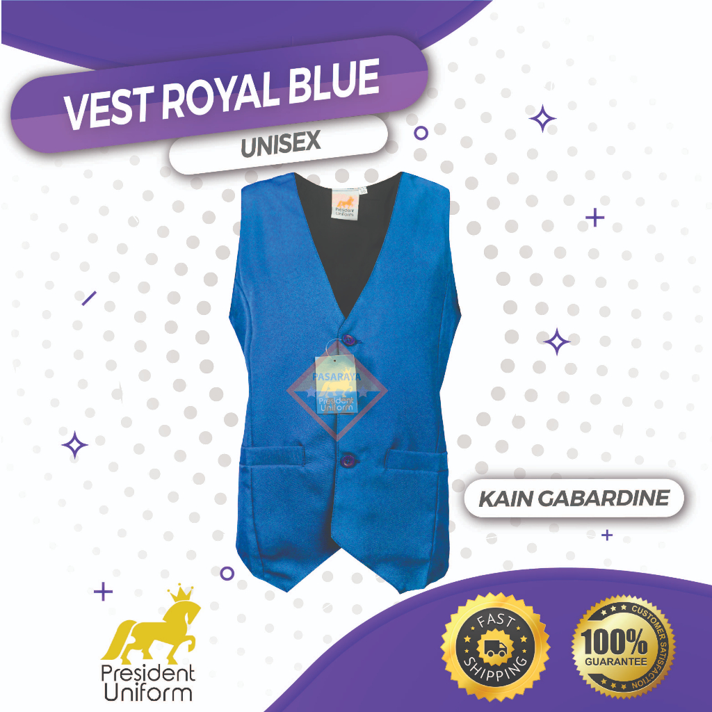 Vest Royal Blue Pengawas Ready Stock Vest Sekolah Rendah Dan