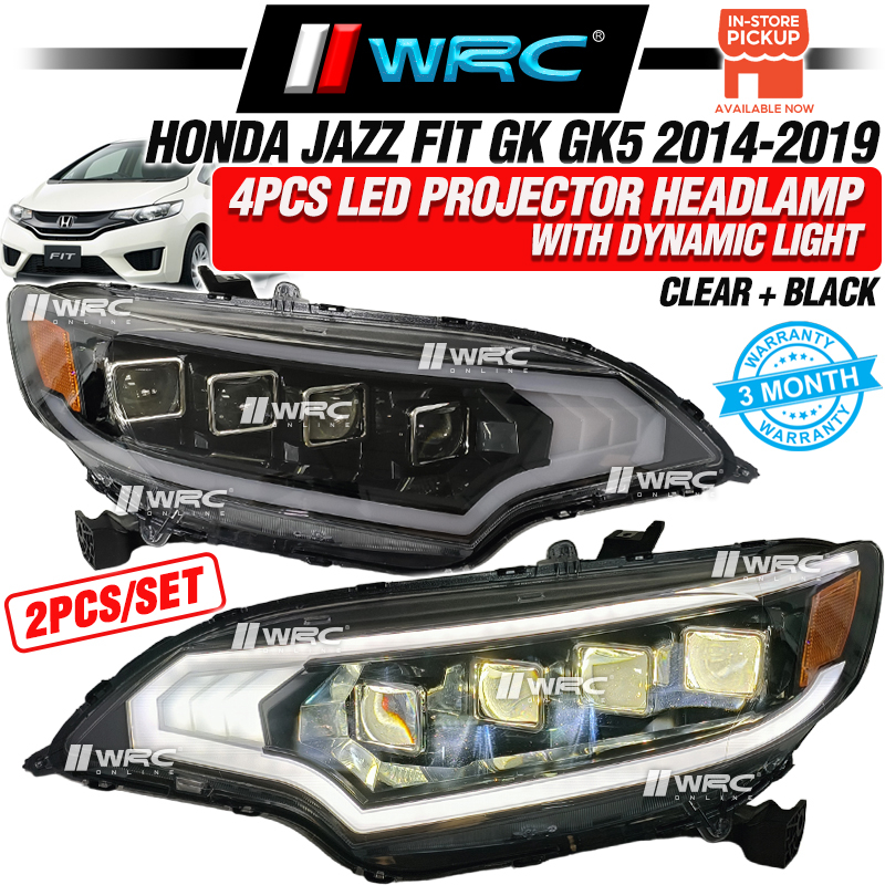 Honda Jazz Fit GK GK5 2014 2019 4pcs Led Projector Headlamp With