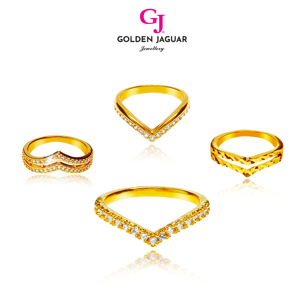 GJ Jewellery Emas Bangkok Emas Korea 24k Gold Plated V Ring Series V