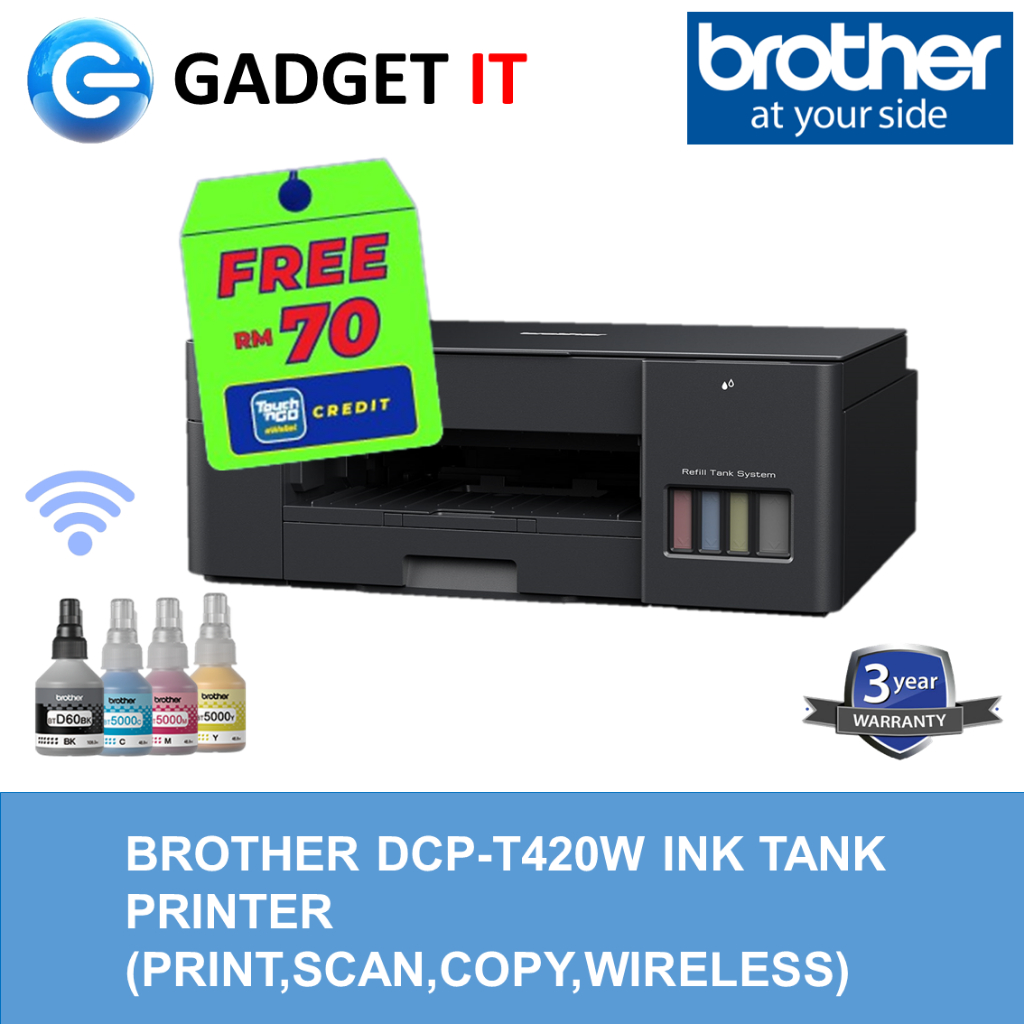 Brother Dcp T W Multi Function Print Copy Scan Wireless Inkjet Colour