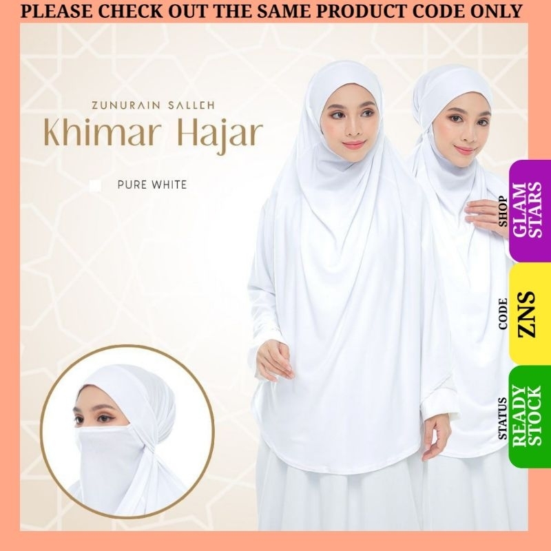 Zns Tudung Labuh Berdagu Ironless Purdah Niqab White Putih