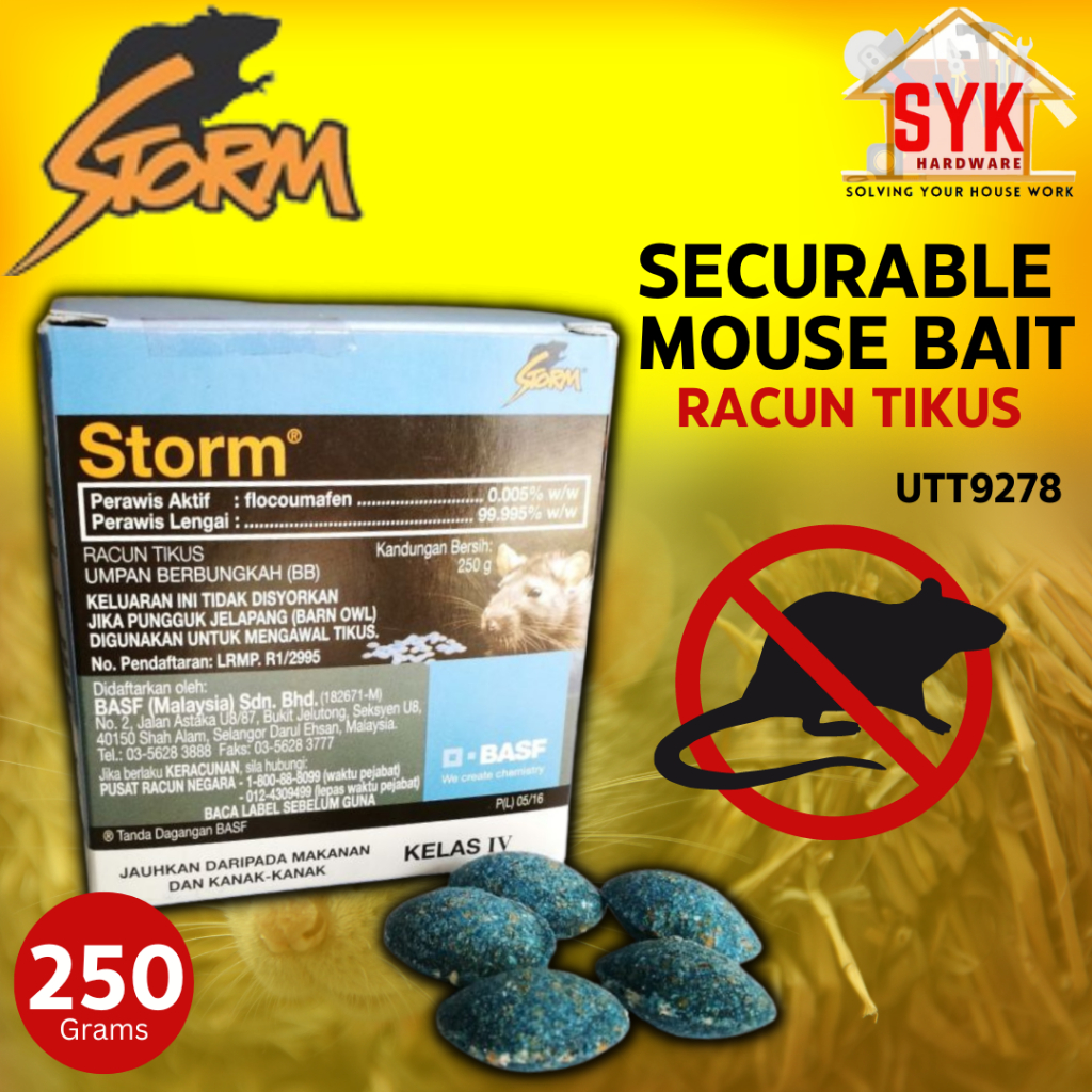 Syk Storm Utt G Rat Bait Blue Poison Mouse Killer Penghapus Ubat