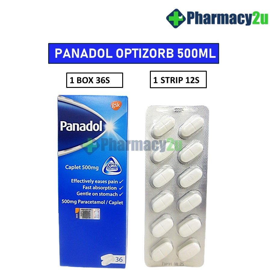 PANADOL CAPLET 500MG WITH OPTIZORB FORMULATION 12S 36S Shopee Malaysia