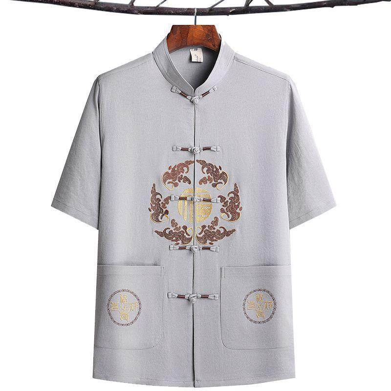 Daidai Ready Stock Cny Men Man Cheongsam Short Sleeve Shirts