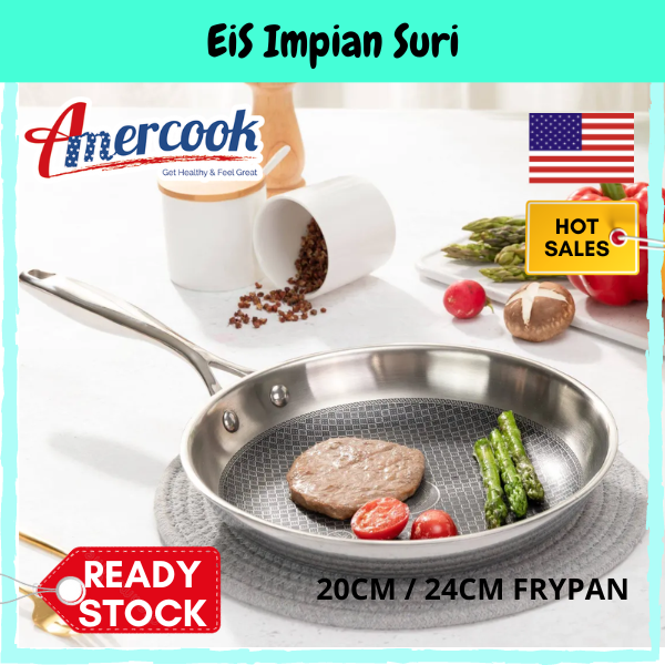 Amercook Aristo Stainless Steel 20CM 24CM Open Frypan Shopee Malaysia