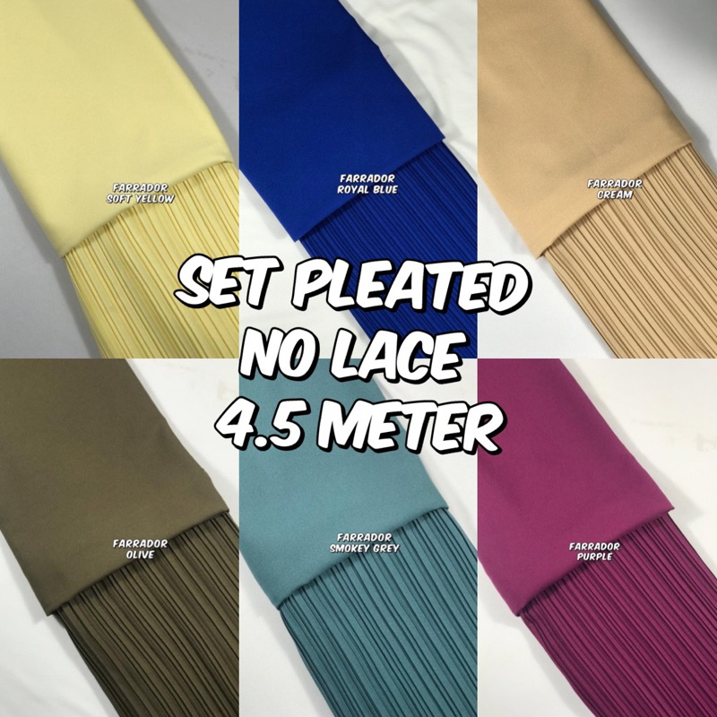 Kain Pasang Set Pleated Premium Quality No Lace Bidang 60