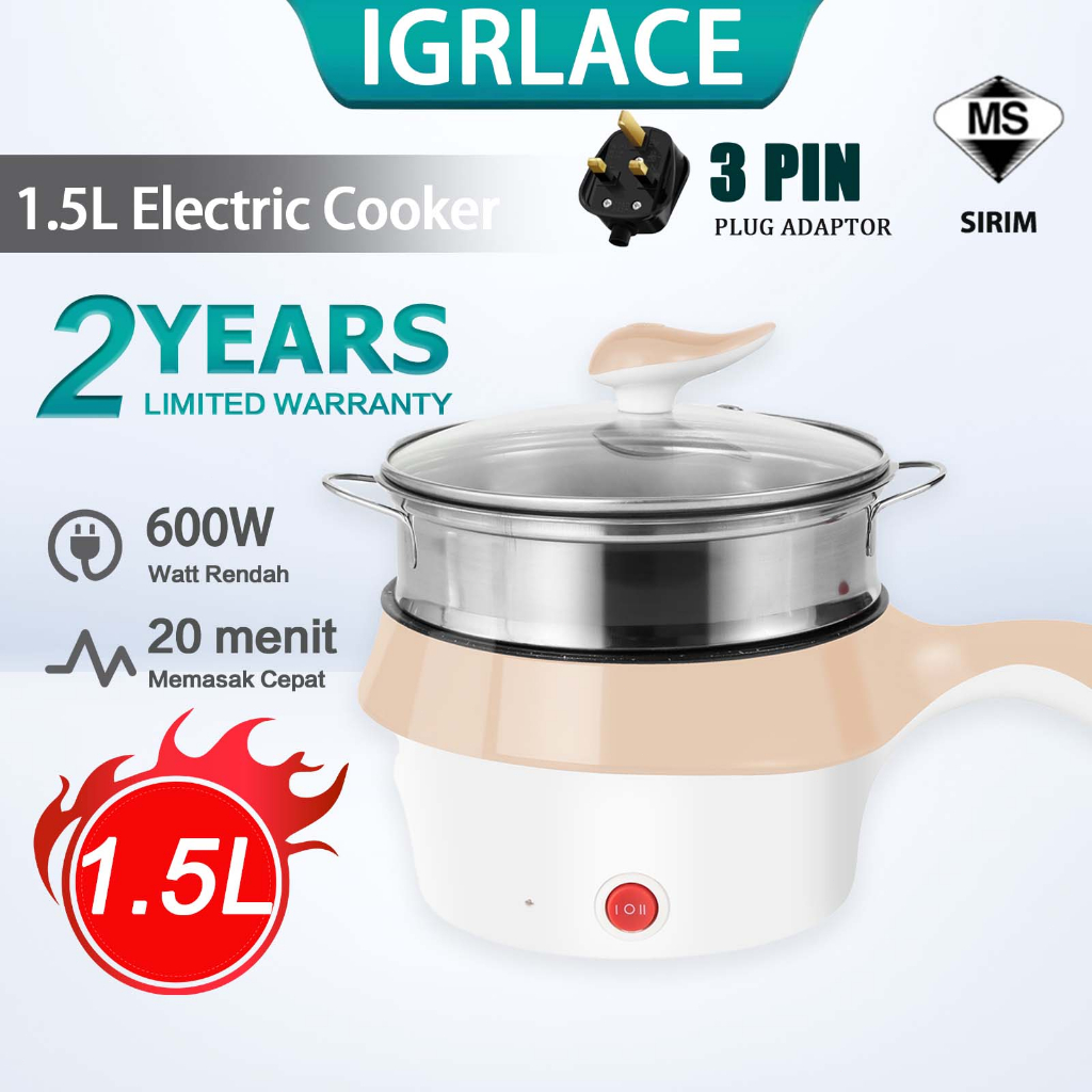 Igrlace Electric Cooker Multifunctional Electric Frying Pan Non Stick