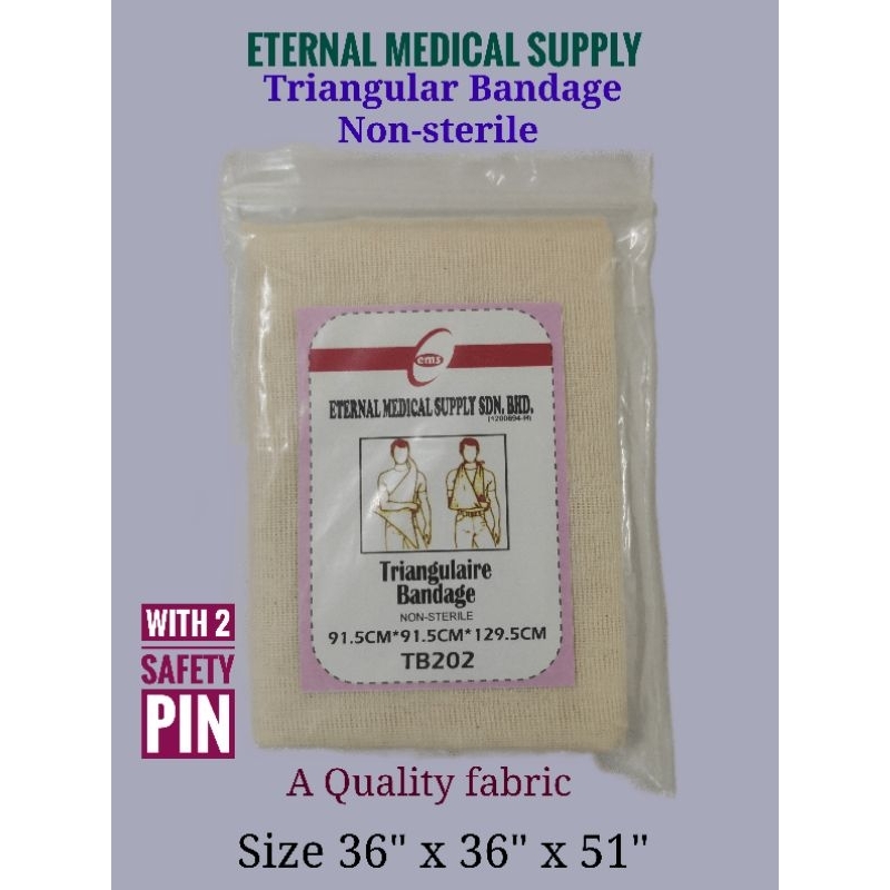 Kain Anduh EMS Medical Quality Triangular Bandage Non Sterile With 2