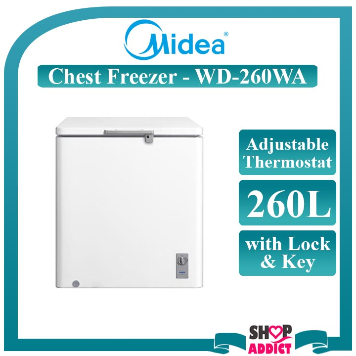 Midea Chest Freezer Wd Wa With Key Lock Roller Peti Sejuk Beku