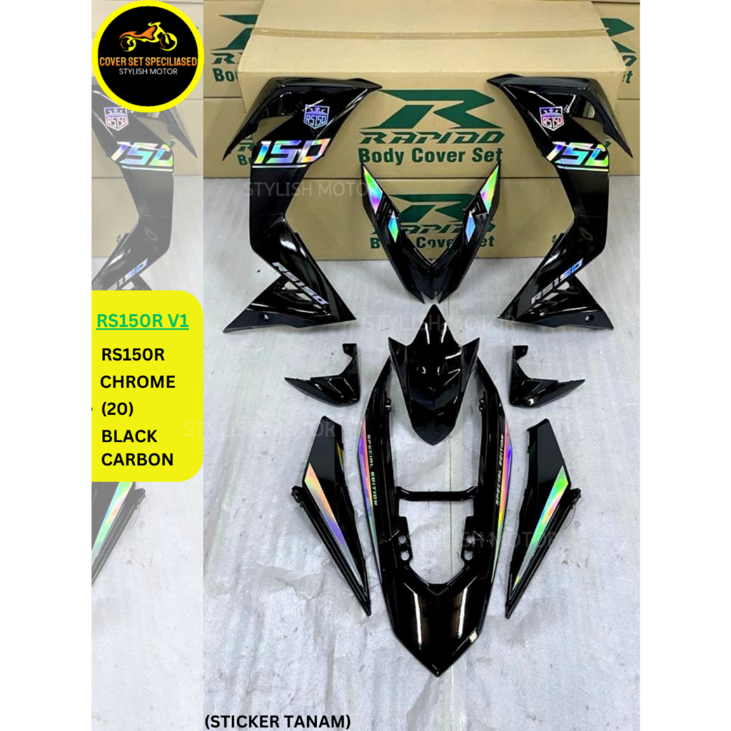 Sticker Tanam Airbrush Rapido Cover Set Rs R V Chrome Black