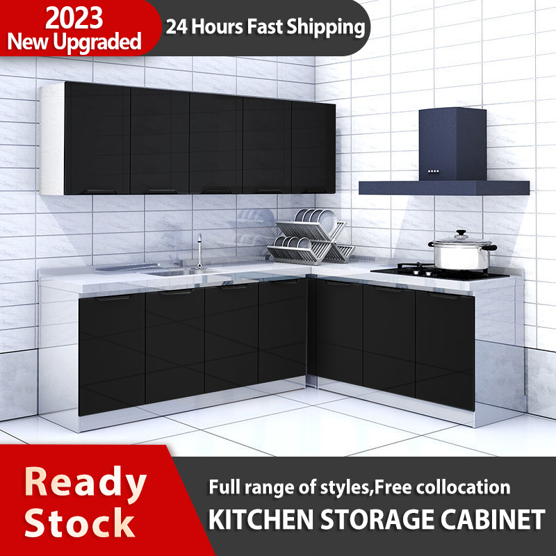 Stainless Steel Household Kitchen Black Stove Cabinet Meja Sinki