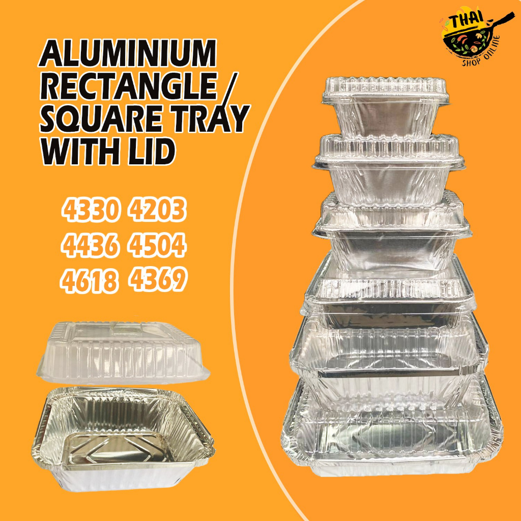 Aluminium Foil Tray With Lid BBQ Tin Foil Box Aluminium Bakeware