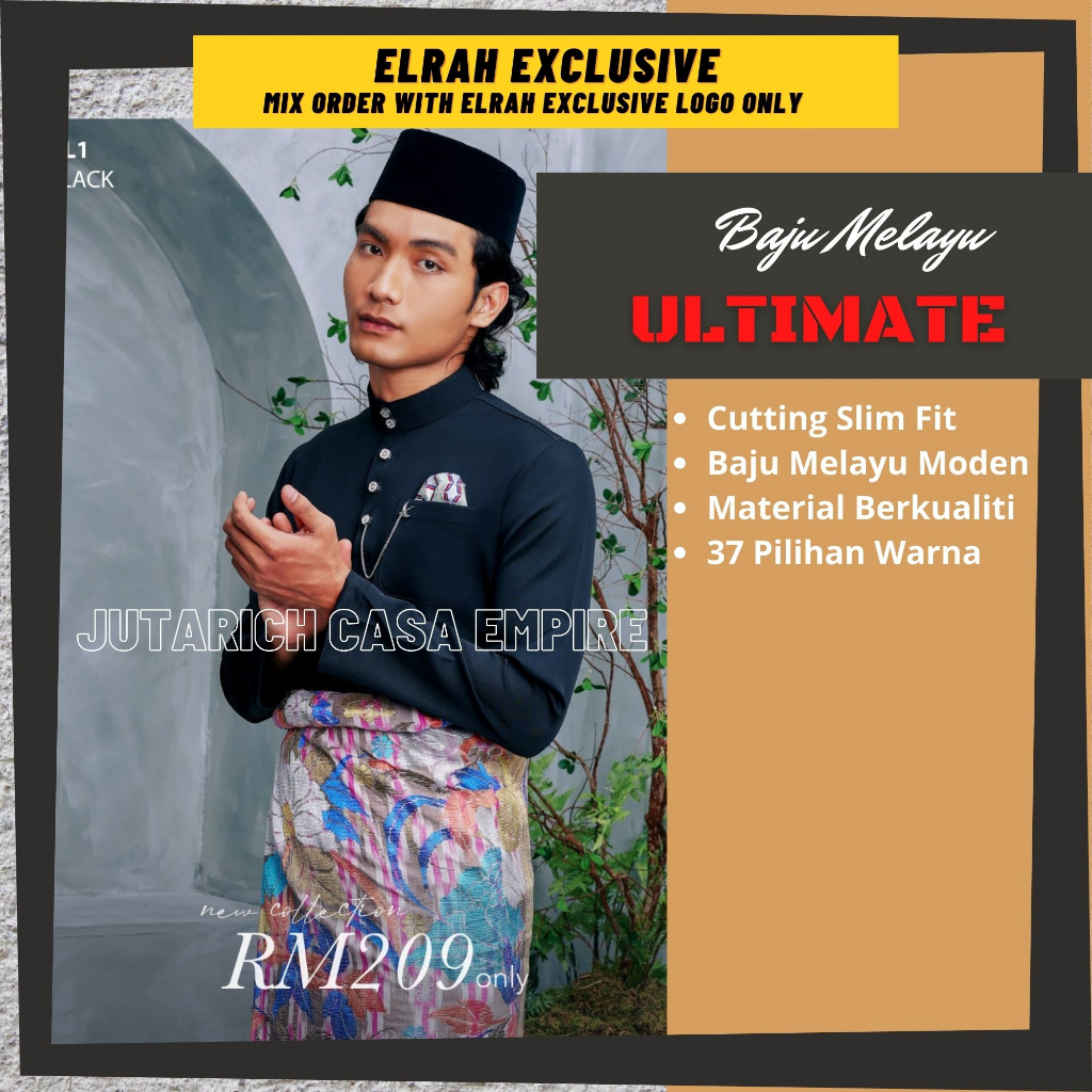 BAJU MELAYU ULTIMATE SLIM FIT PART 1 By ELRAH EXCLUSIVE Shopee Malaysia