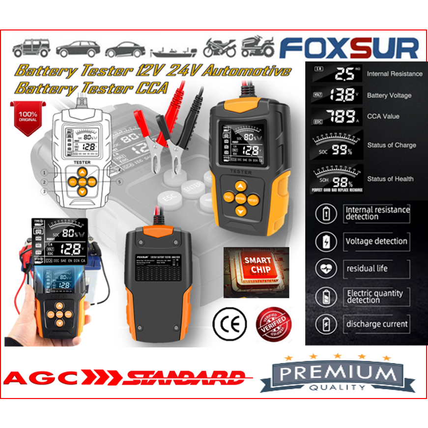 Foxsur V V Car Battery Tester Analyzer Cca Internal Resistance