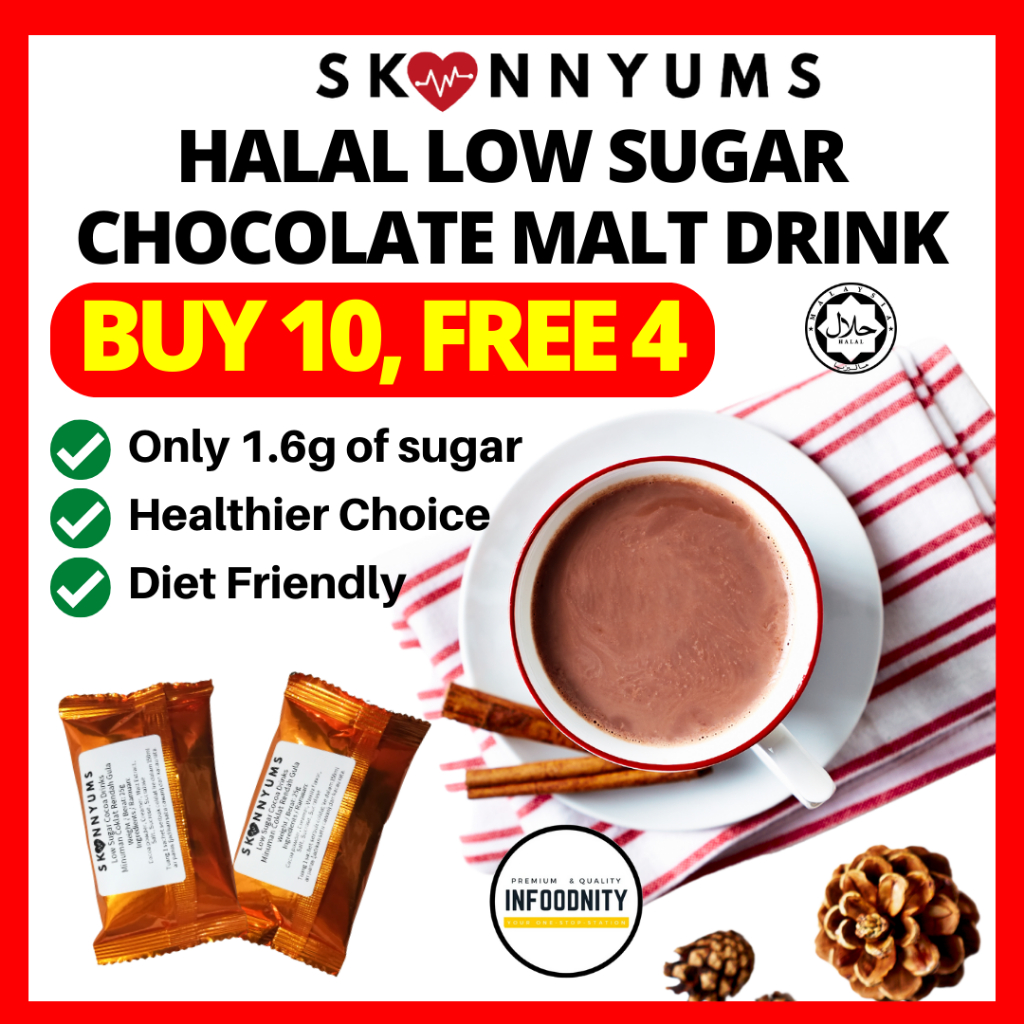 Skinnyums Hot Chocolate Drink No Sugar Chocolate Malt Drink Minuman