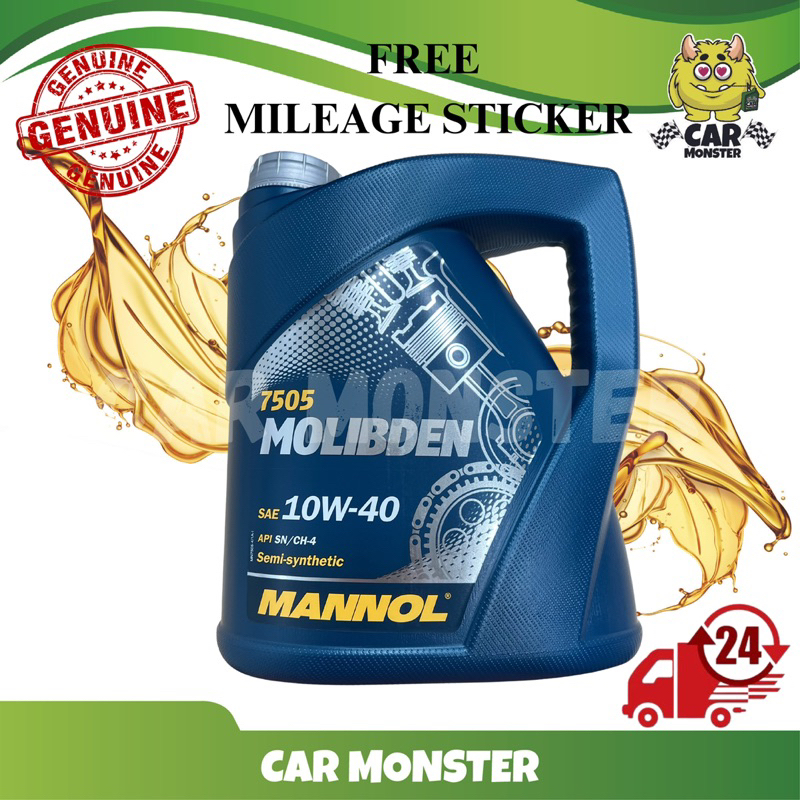 ORIGINAL MANNOL 7505 MOLIBDEN 10W40 Semi Synthetic Engine Oil 4 Litre