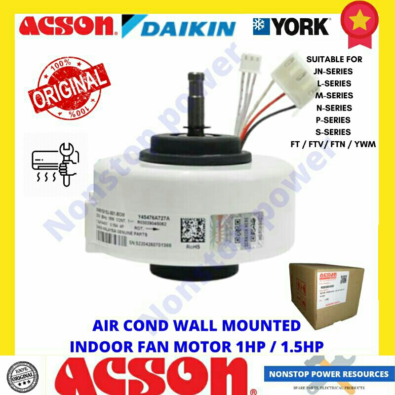 Acson Original Wall Mounted Air Cond Indoor Unit Fan Motor For Hp